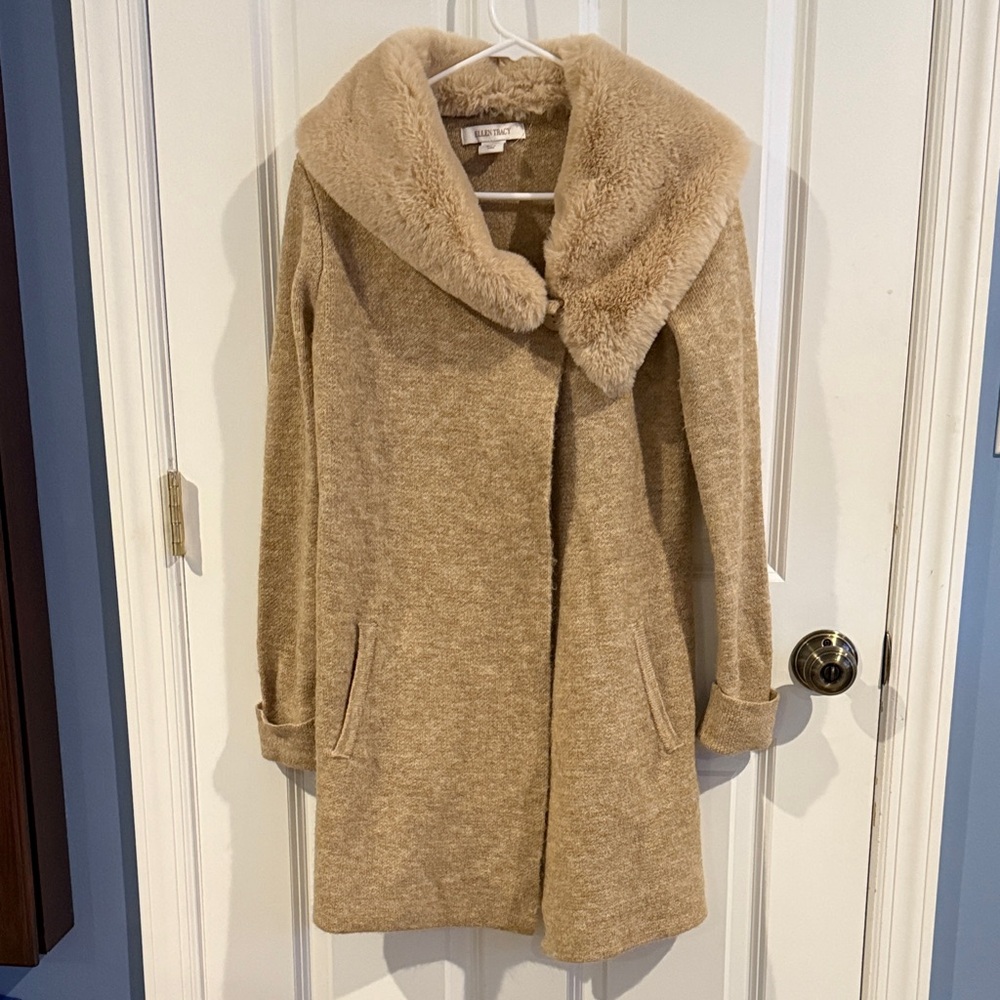 Ellen Tracy Wool Blend Sweater Coat